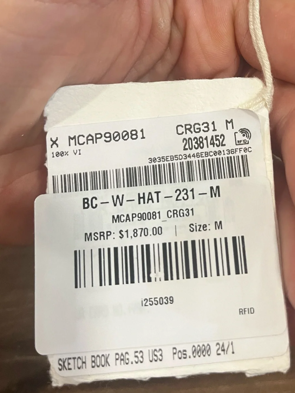 Brunello Cucinelli Raffia Effect Brimmed Hat NWT